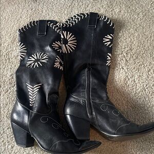 BCBGirls Black and White Heeled Boots